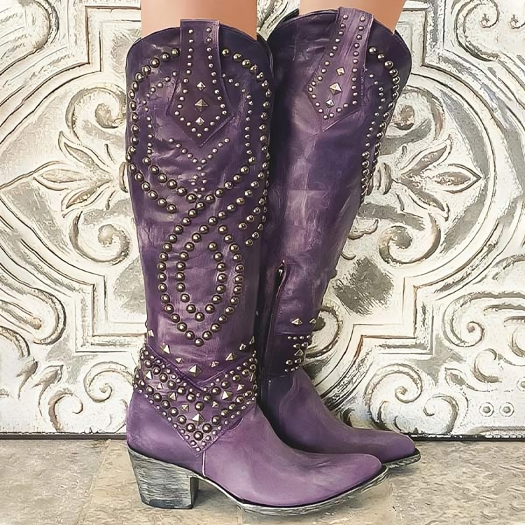 Mary | Western Knee-High Boots