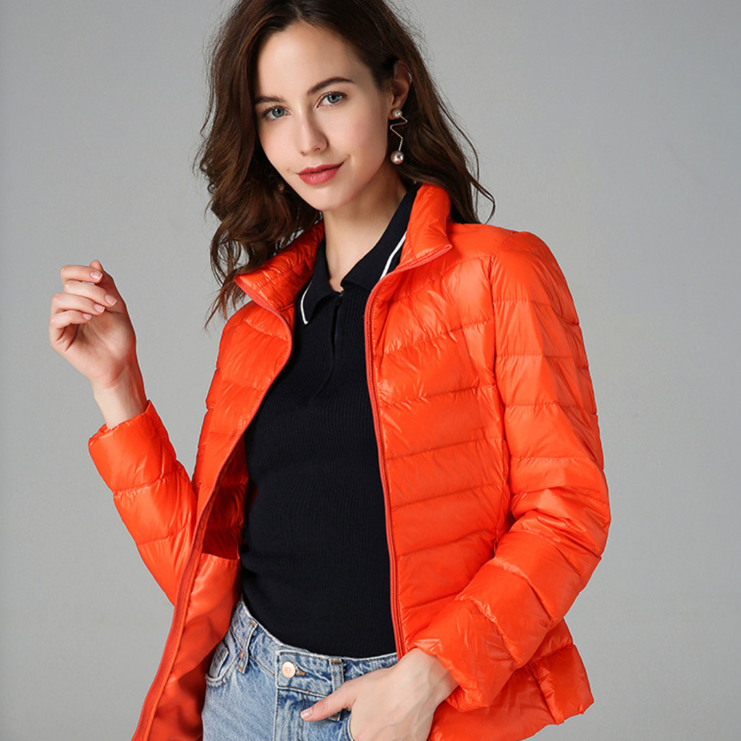 Myra™ | Ultralight Down Jacket with Sophisticated Pleats