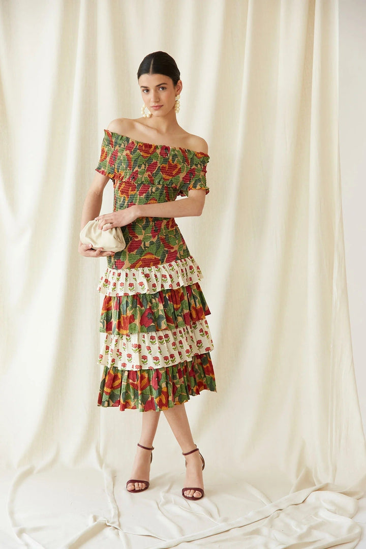 Multicolor May Midi Dress