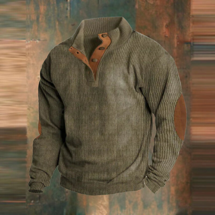 Casual Sweatshirt with High Collar and Long Sleeves