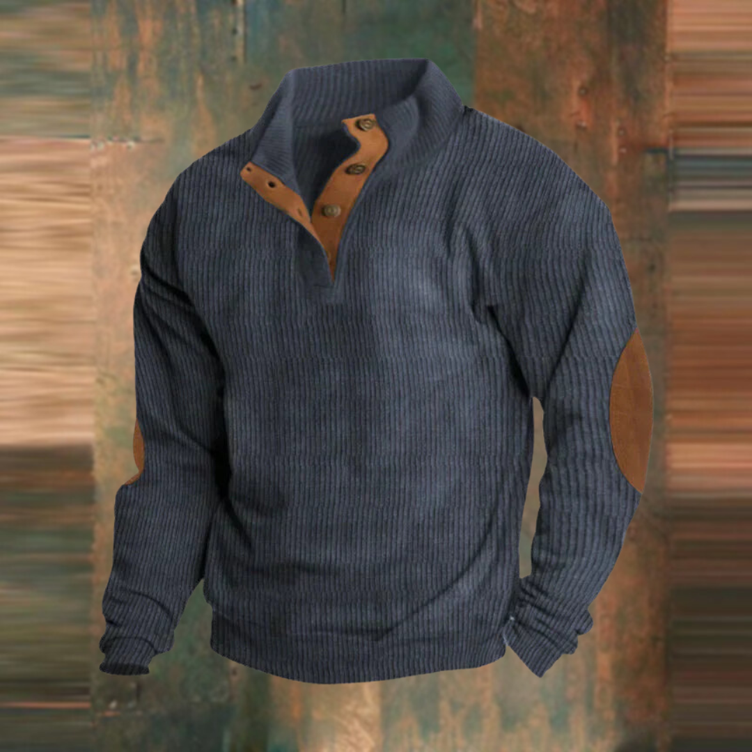 Casual Sweatshirt with High Collar and Long Sleeves
