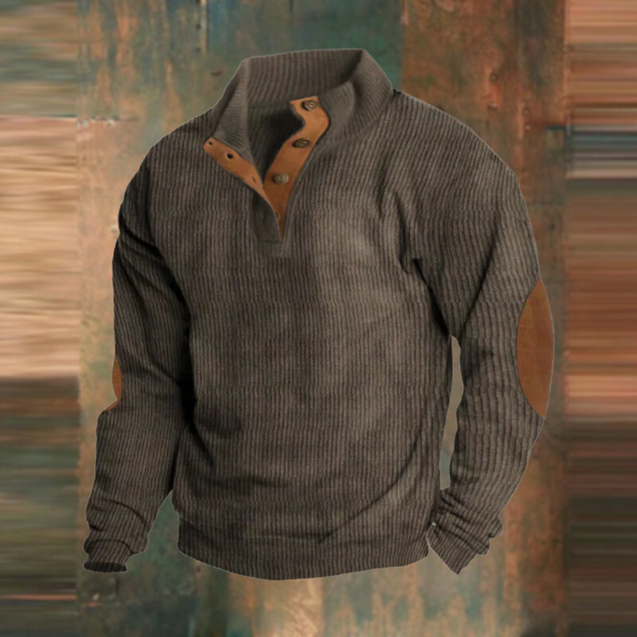 Casual Sweatshirt with High Collar and Long Sleeves