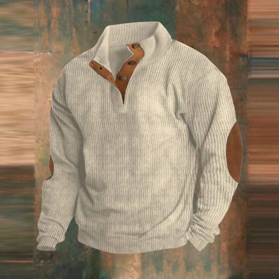Casual Sweatshirt with High Collar and Long Sleeves