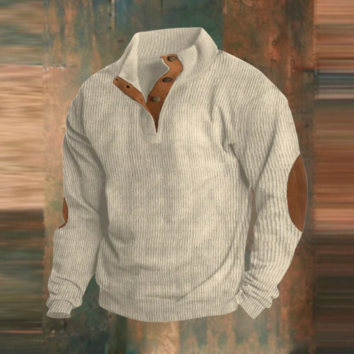 Casual Sweatshirt with High Collar and Long Sleeves
