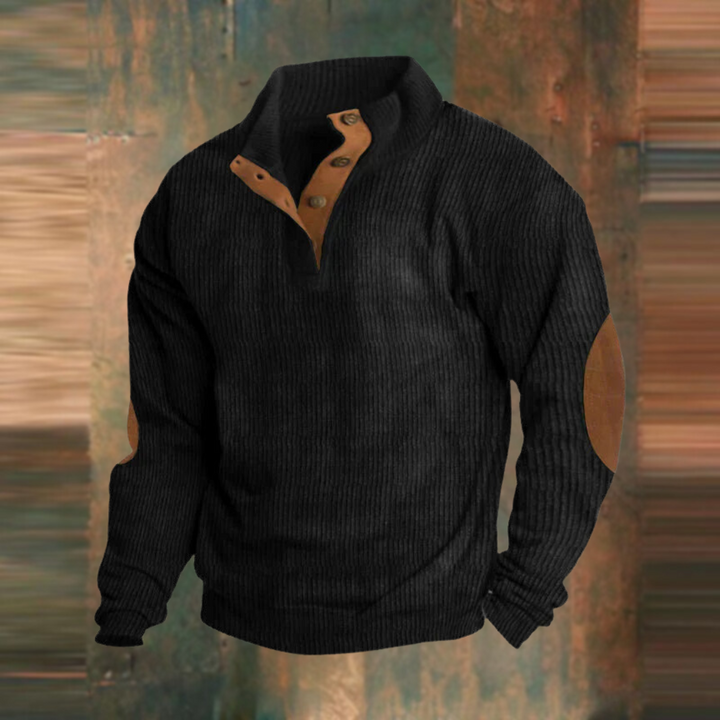 Casual Sweatshirt with High Collar and Long Sleeves