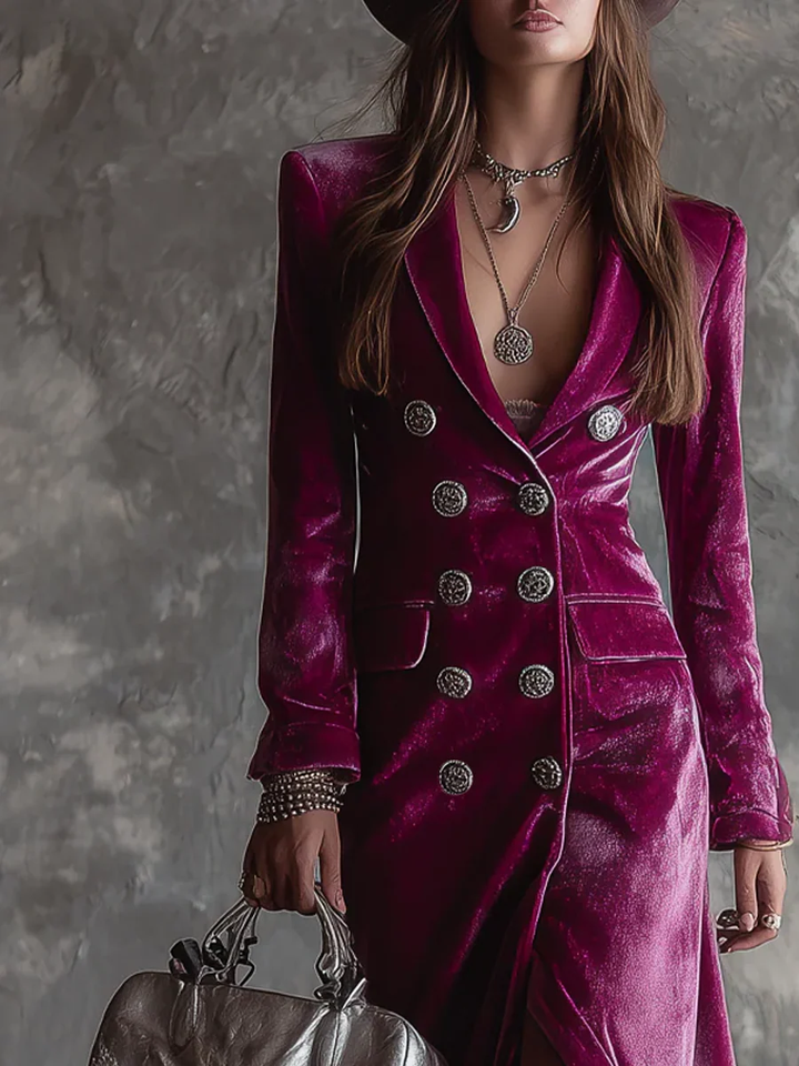 Lunori™ Victoria | Velvet Blazer Dress
