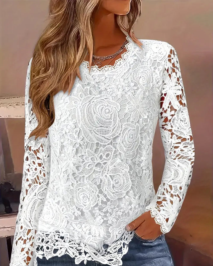 Judy | Long Sleeve Lace Top
