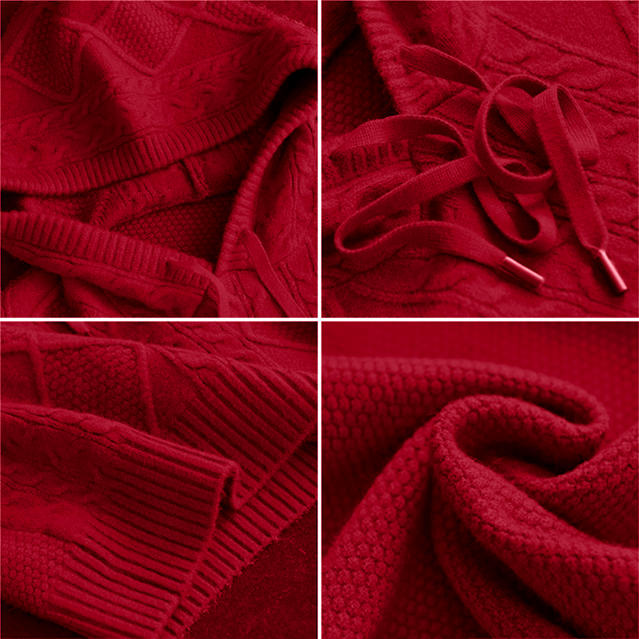 Emily | Cable Knit Hoodie Sweater